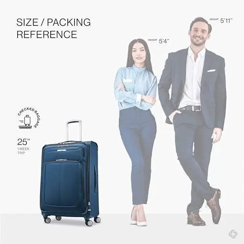 Samsonite Solyte Dlx Softside Expandable Wheels Checked-medium 25 - Med Blue