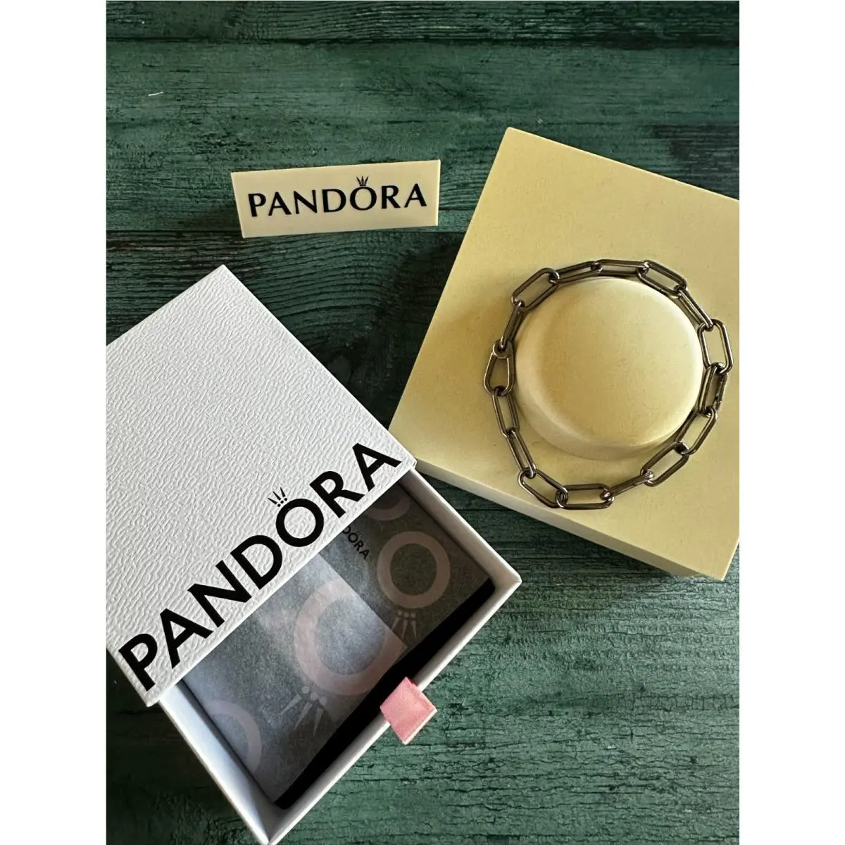 Pandora Me Style Ruthenium Link Chain Bracelet 549588C00 6.3 Inches