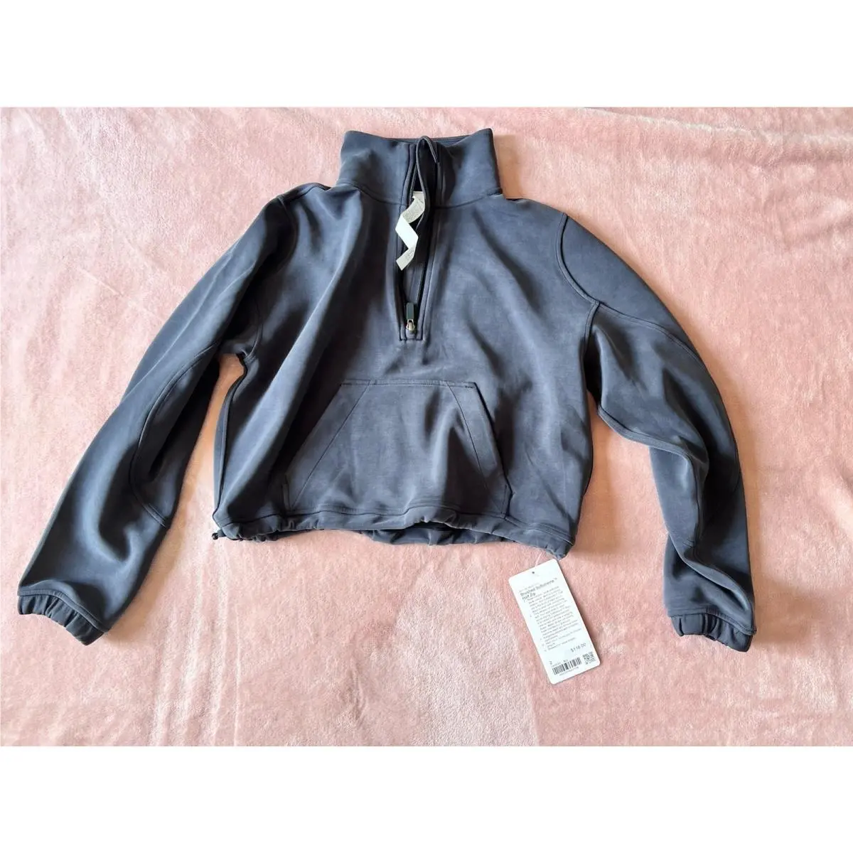 Lululemon Brushed Softstreme Scuba Half Zip Oversized Size 2 Black