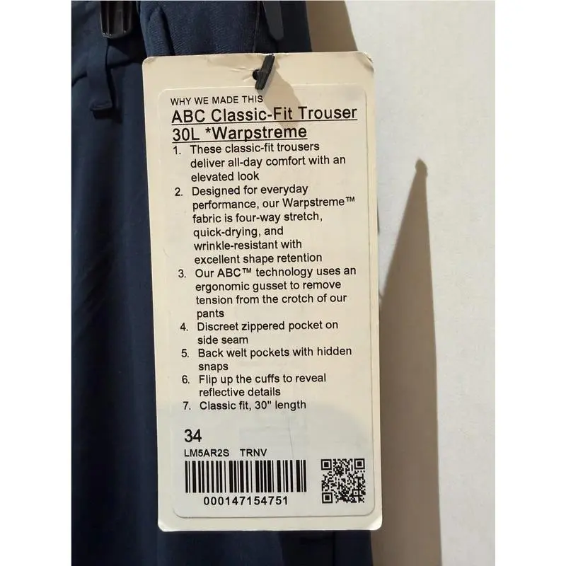 Lululemon clothing - ABS Classic-Fit Trouser - ABS Trouser - LM5AR2S TRNV - Navy 2