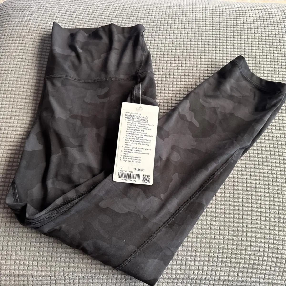 Lululemon Align HR Pant 25” Pockets Size 12 Heritage Camo Deep Coal H3DC LW5DVXS