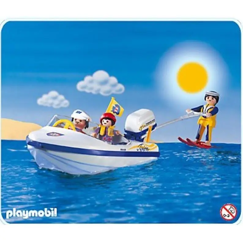 Playmobil 3009 Motorboat w Skier Battery Powered Box 1998