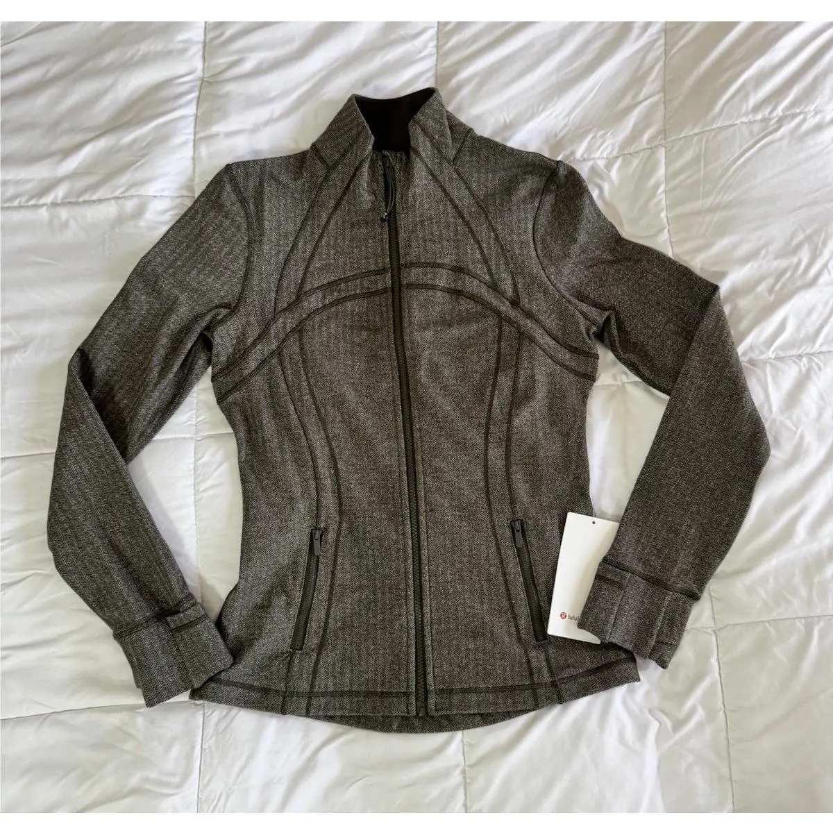 Lululemon Herringbone Define Jacket Size 10 Thumbholes Full Zip Hhdo