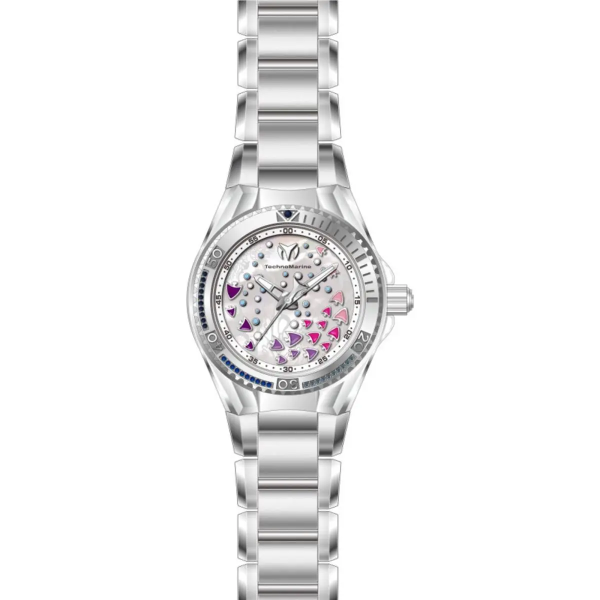 Technomarine Women`s Watch Cruise Dream Quartz Silver Steel Bracelet TM-125005 by TechnoMarine