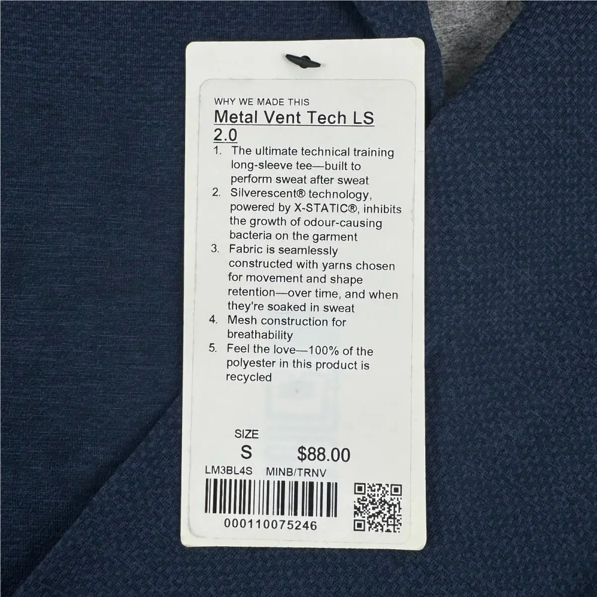 Lululemon clothing - Lululemon Metal Vent Tech - Metal Vent Tech - M3BL4S - Blue 4