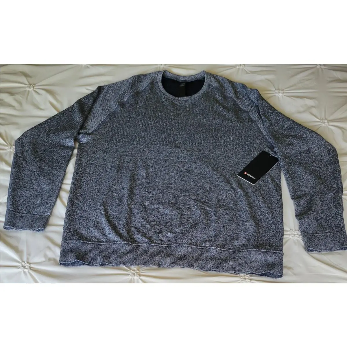 Lululemon Engineered Warmth Long Sleeve Crew Black/white Mens Size Xxlarge