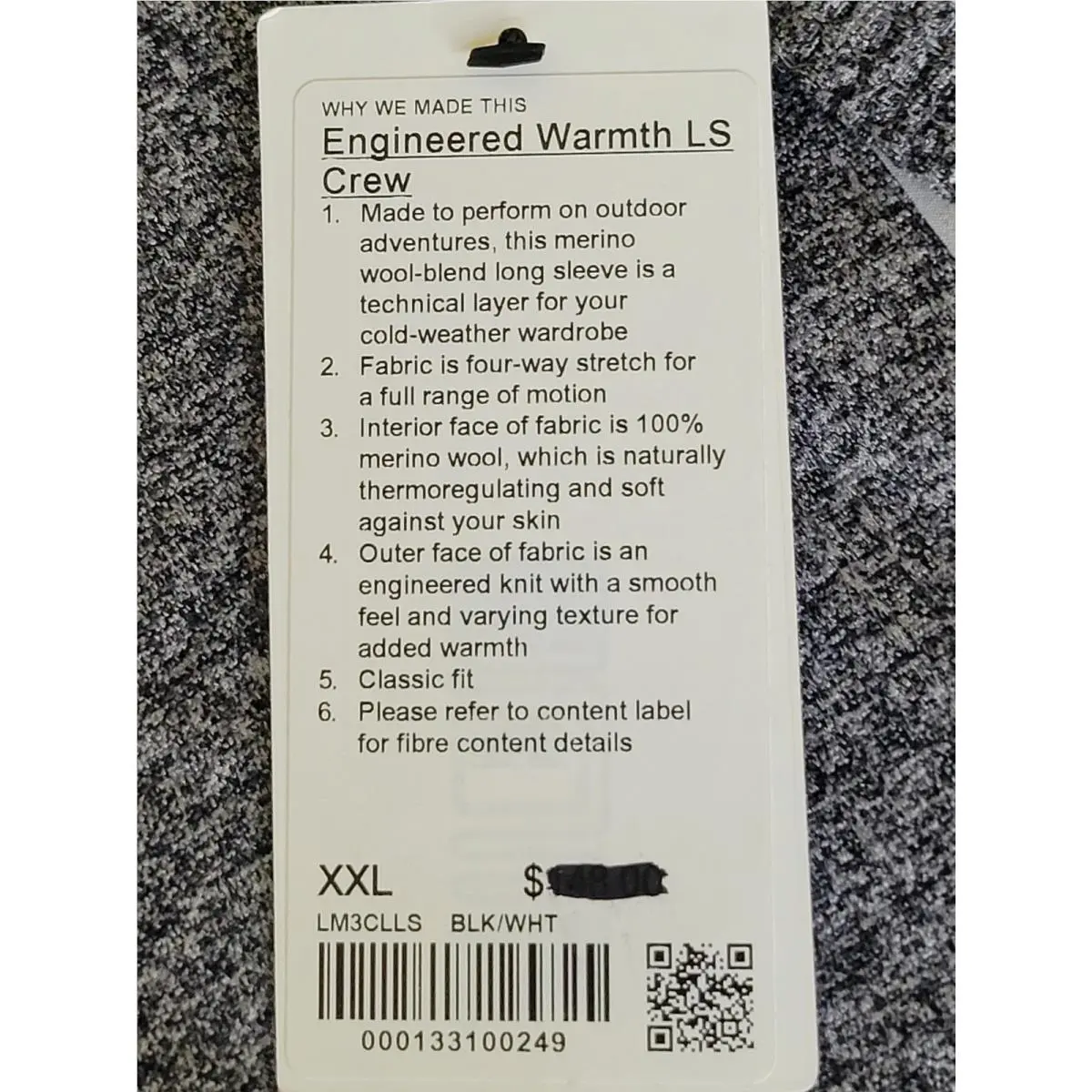 Lululemon clothing - Lululemon Engineered Warmth - Engineered Warmth - LM3CLLS - Black/White 5