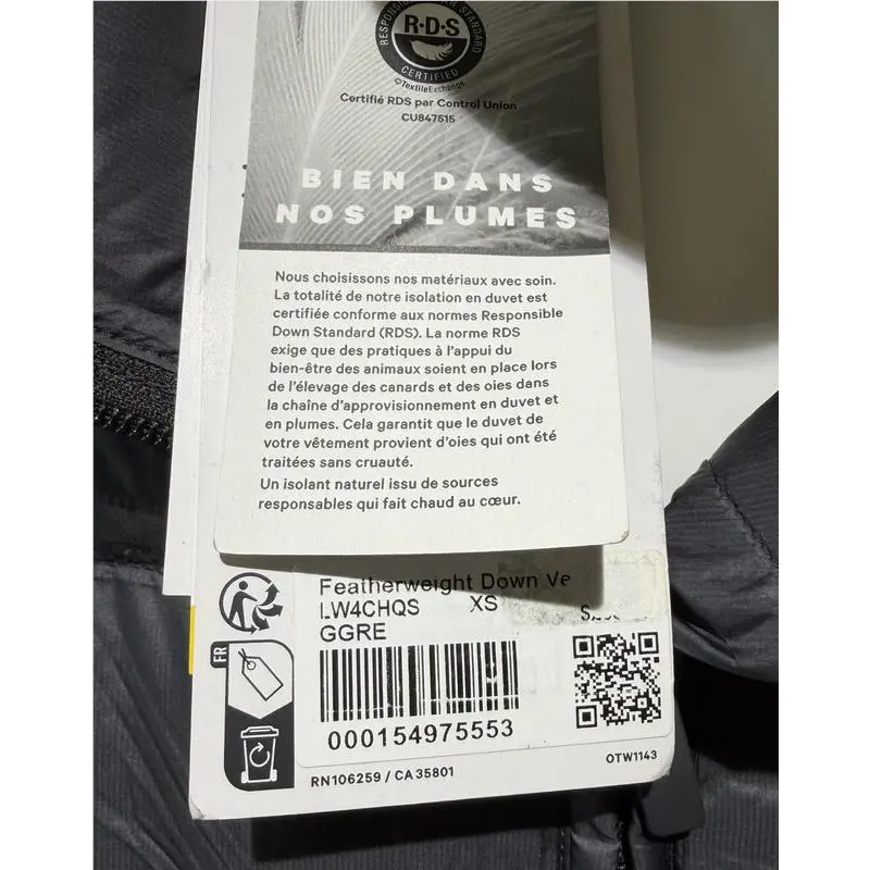 Lululemon clothing - Featherweight 900-Down-Fill Puffer Vest - Featherweight Puffer Vest - LW4CHQS Graphite Grey - Graphite Grey 1