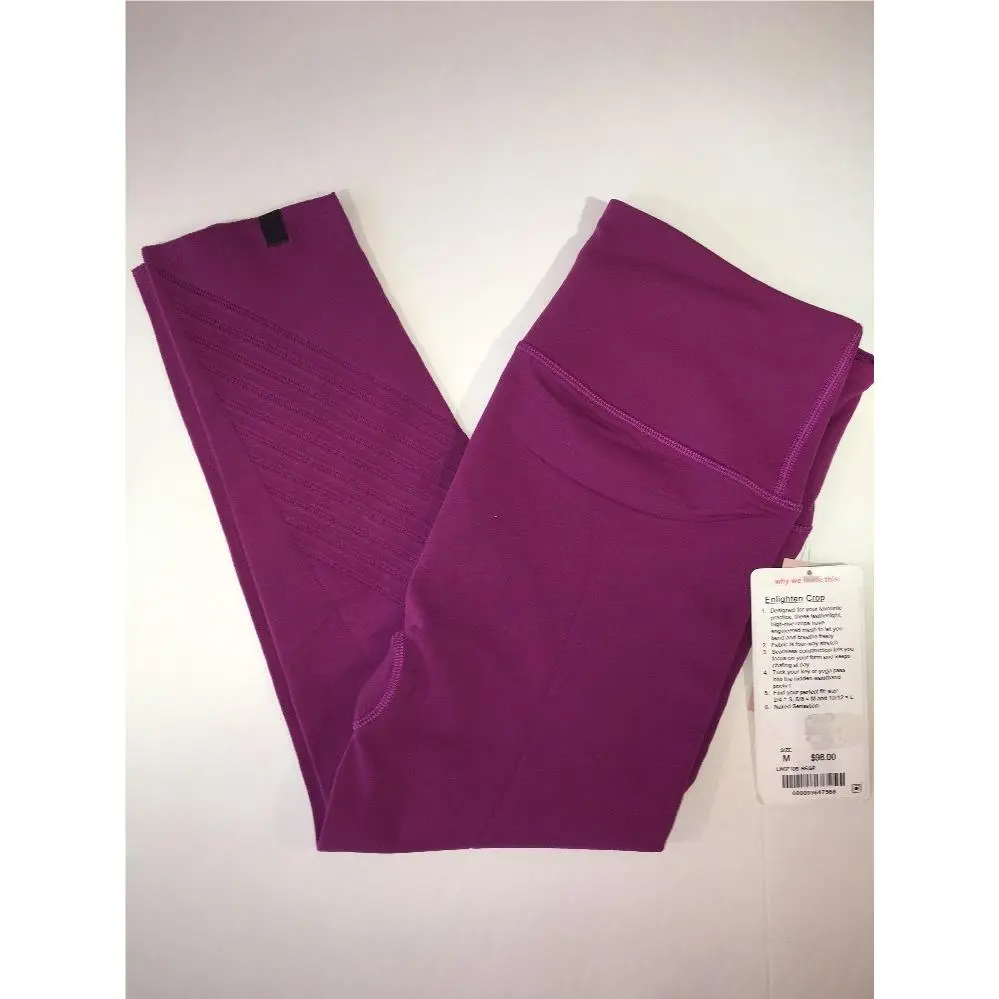 Lululemon Medium 6 8 Enlighten Crop Tight Mesh Regal Plum Yoga Tights