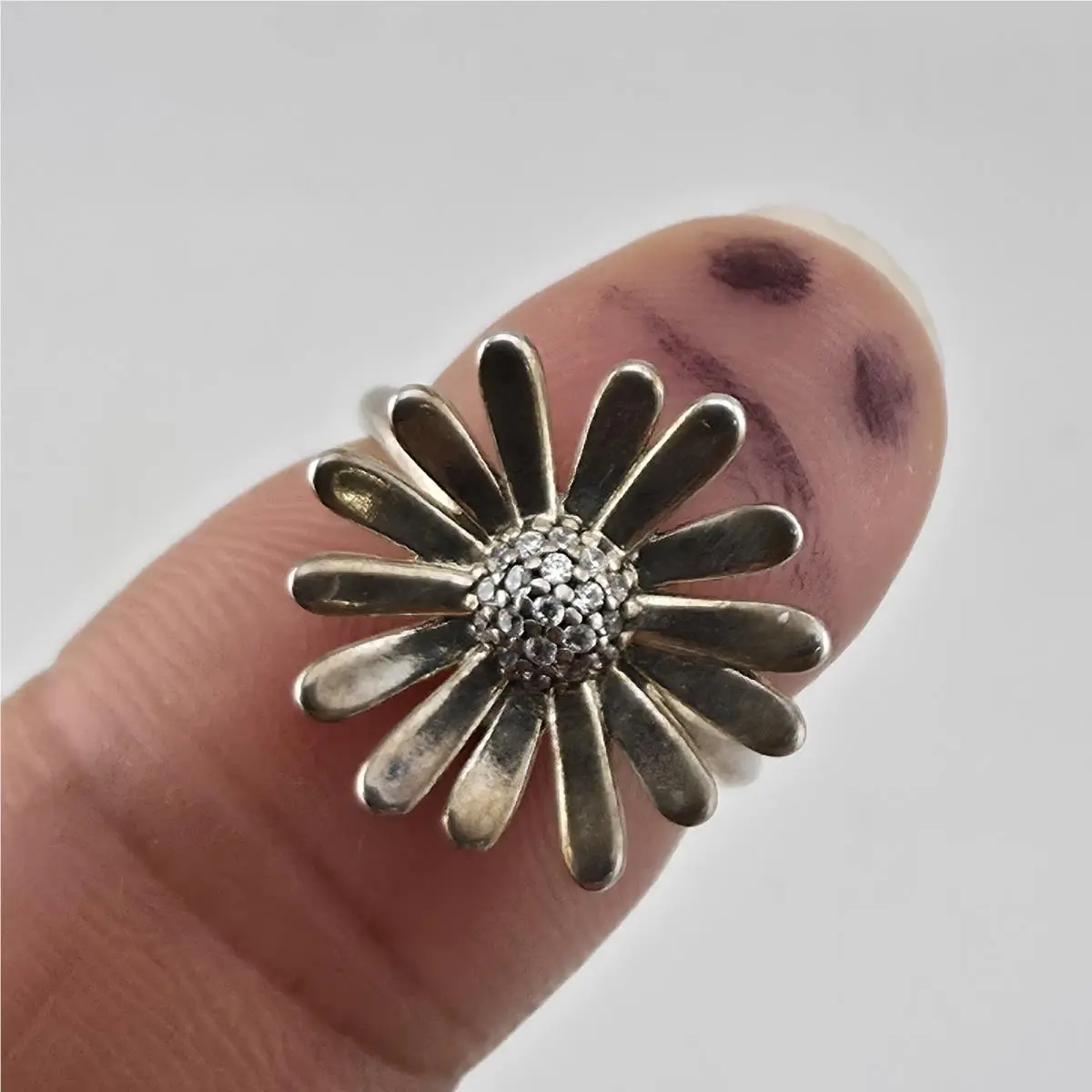 Pandora Sterling Silver Daisy Flower Ring Retired Size 4.75 925