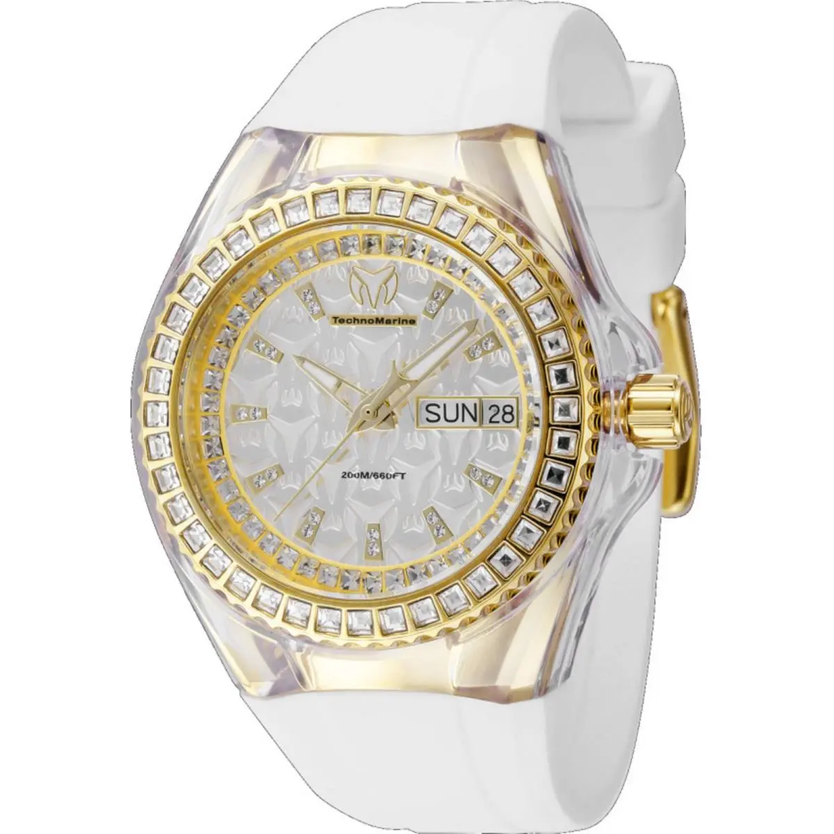 Technomarine Women`s Watch Cruise Monogram Silver Dial Silicone Strap TM-121172