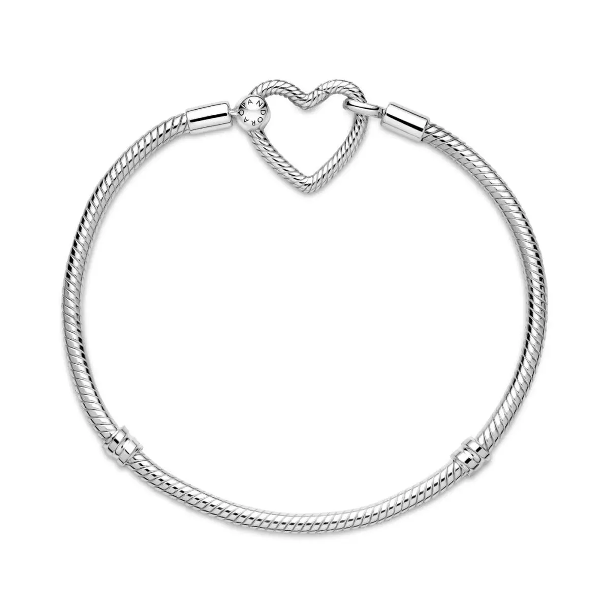 Moments Heart Closure Snake Chain Bracelet 599539C00-21 by Pandora