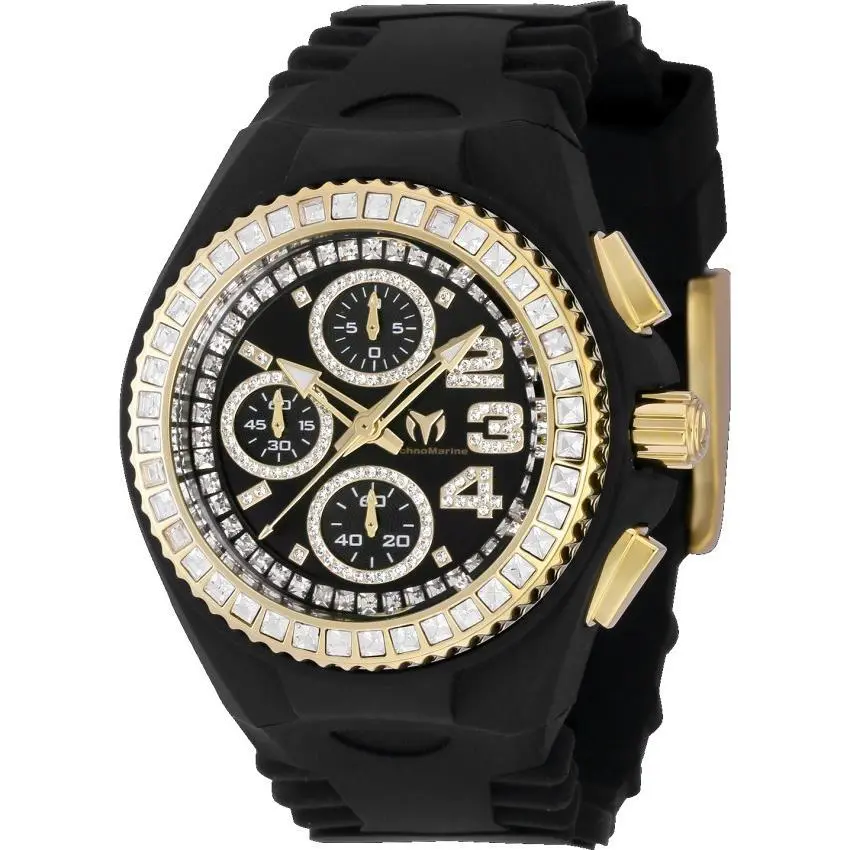 Technomarine Cruise Jellyfish Ladies 40mm 217 Crystals Black Chrono Watch 121197 by TechnoMarine