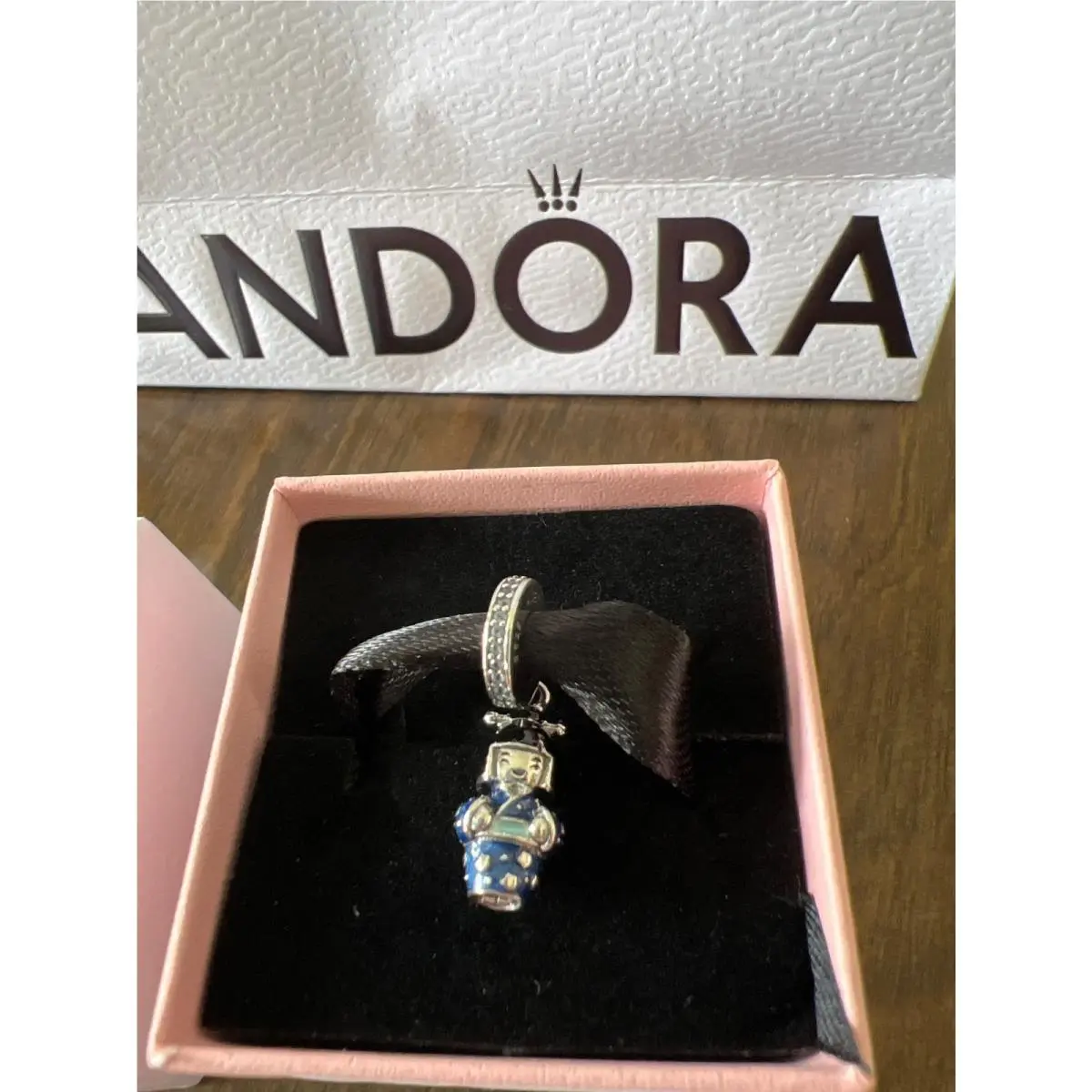 Pandora Japanese Doll in Blue Kimono Silver Dangle Charm