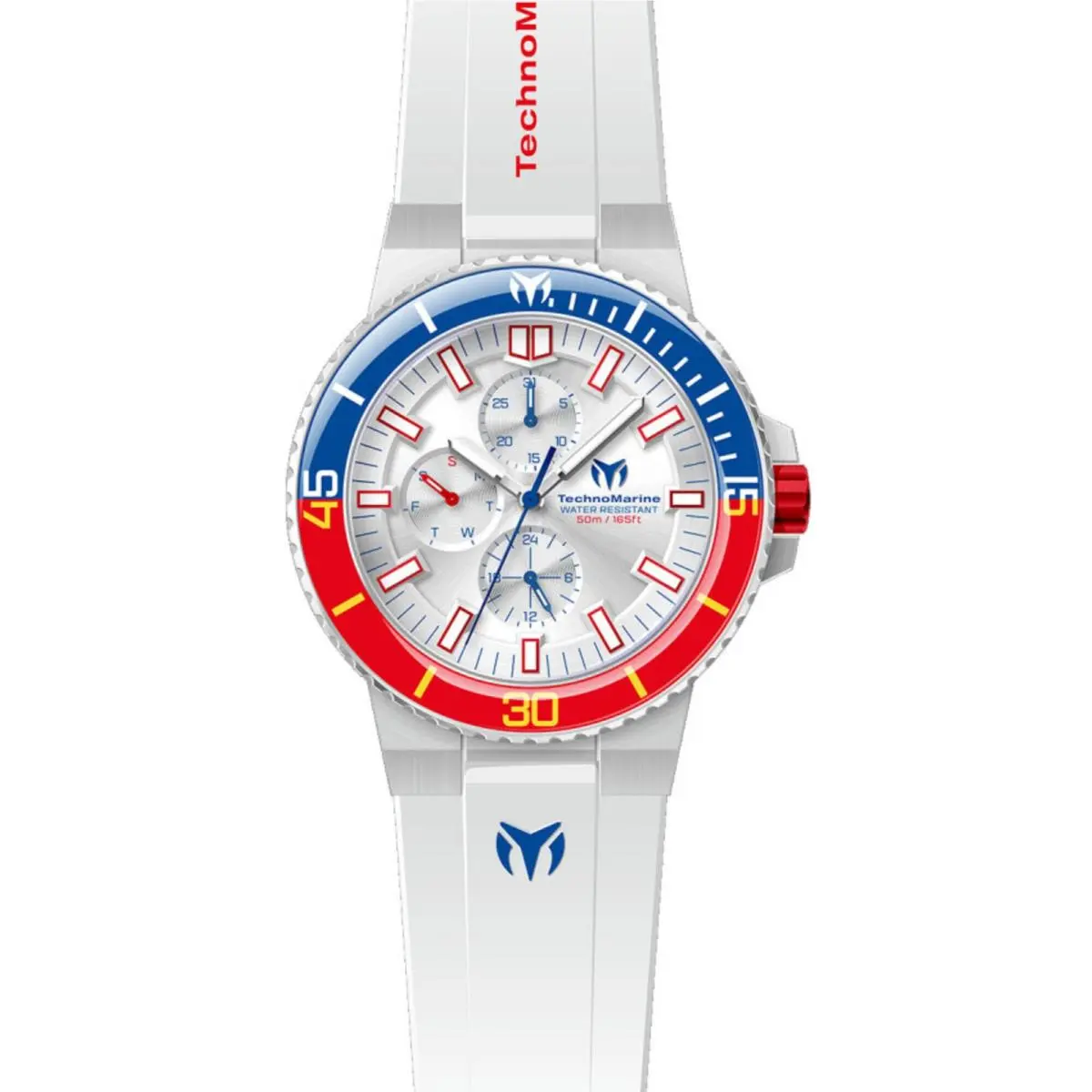 Technomarine Men`s Watch Racing Legends Silver Dial Silicone Strap TM-525037