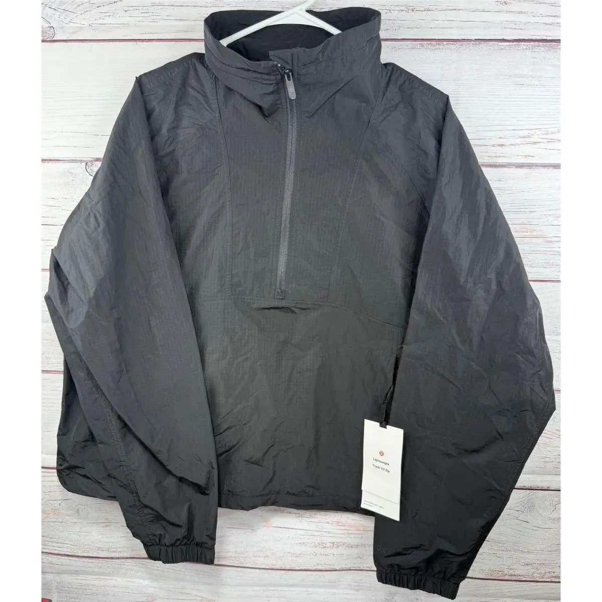 Lululemon Lightweight Track 1/2 Zip Black Windbreaker Pullover Jacket LW4BT9S 14