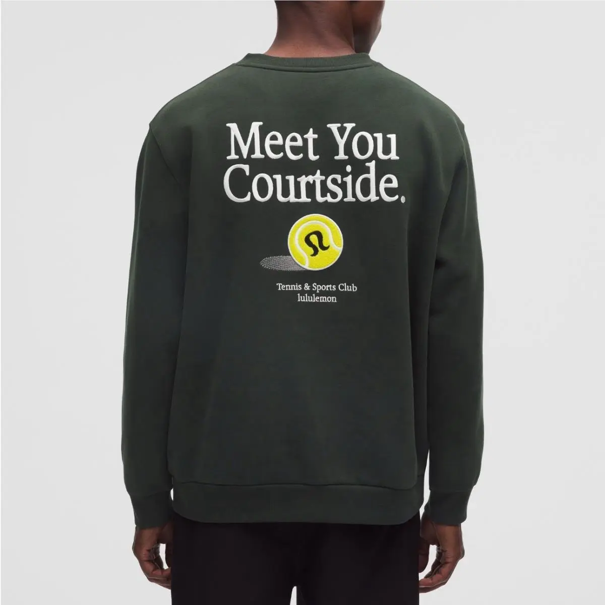 Lululemon Steady State Crew Graphic M Green Legacy Meet You Court Side