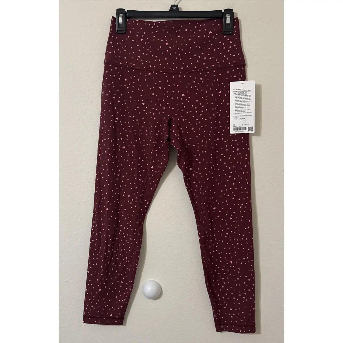 Lululemon Align No Line™ High-rise Pant 25 Size 10 Heart Scatter Dot Burgundy
