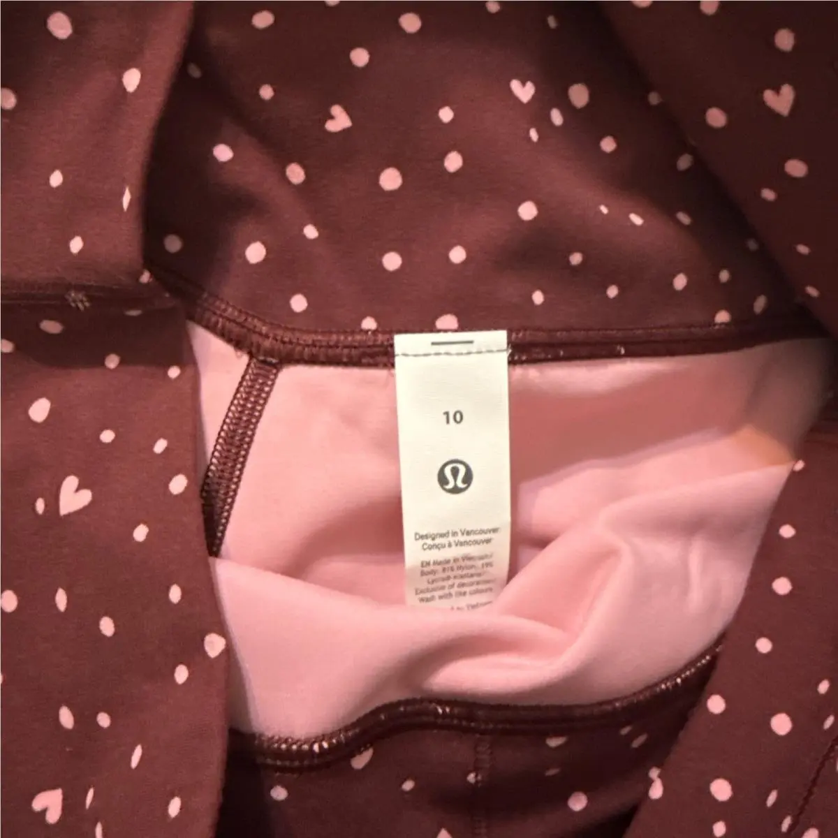 Lululemon clothing - Heart Scatter Dot Burgundy 7