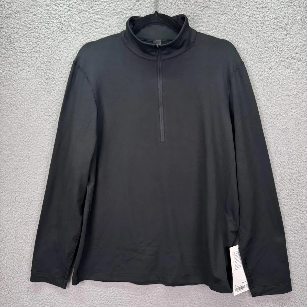 Lululemon Sweater Mens M Black Soft Jersey Half Zip Pullover Gym Running Fitness