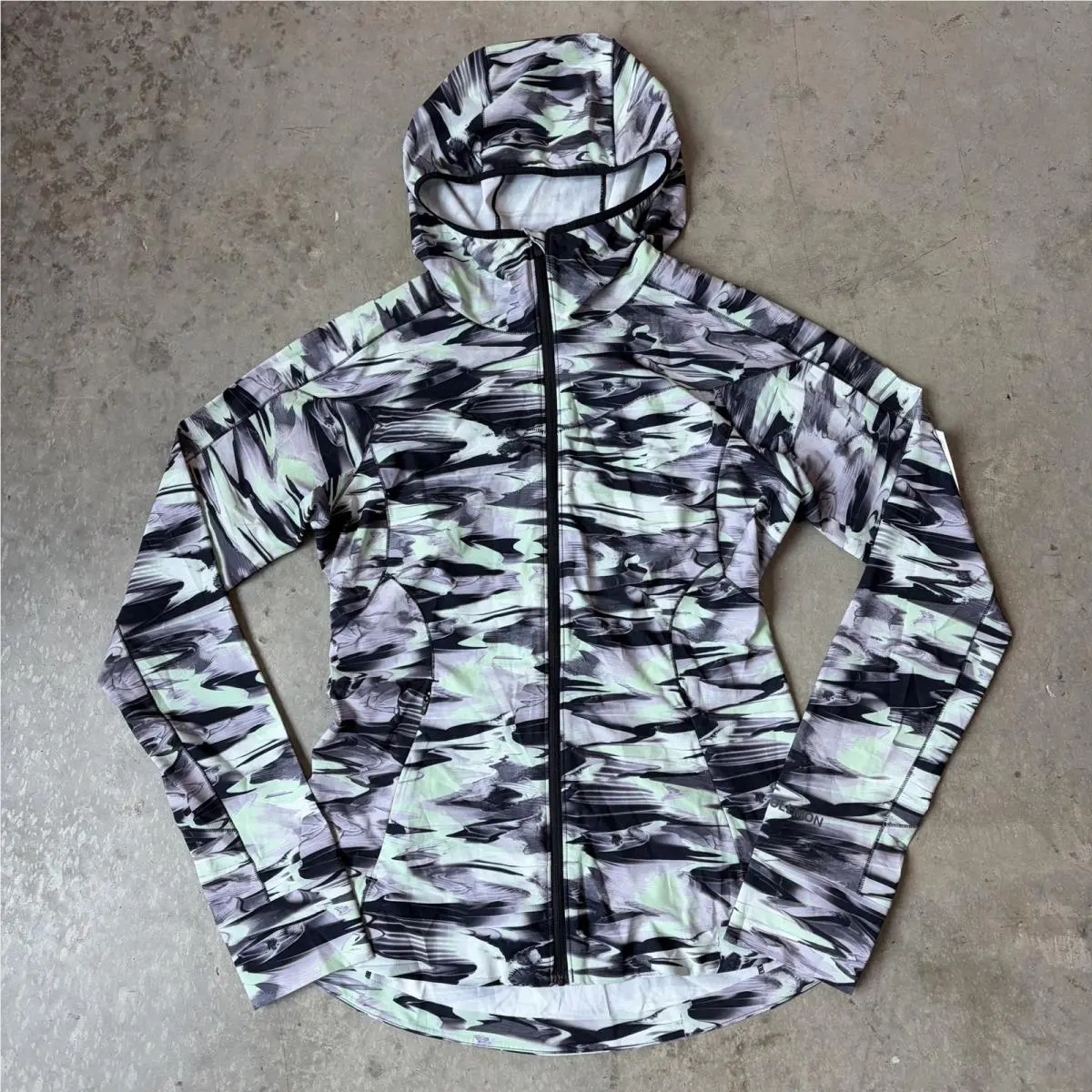 Lululemon Mist Over Windbreaker Jacket Hooded Paint Glide Multi Running Sz 6
