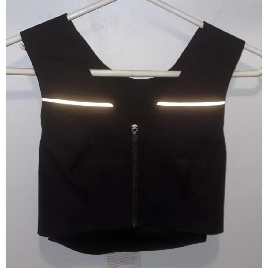 Lululemon Vest Running Enlite Hydraffinity Hydration Zip Front Bra Black sz M