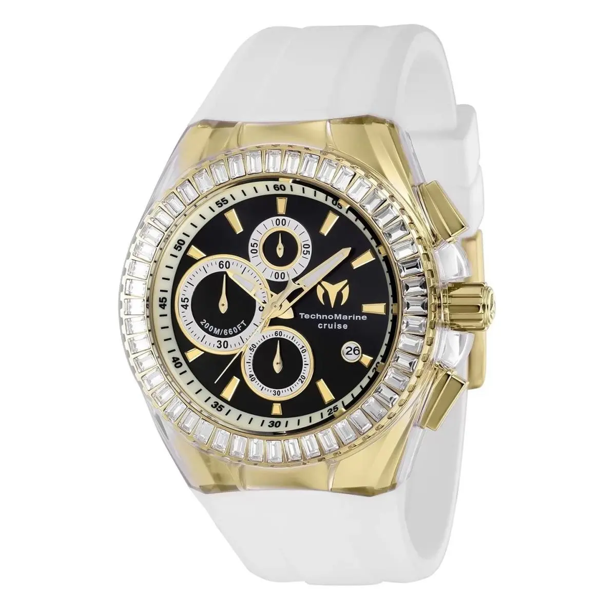 Technomarine TM-121153 Quartz Watch Black Dial Silicon 45mm Men by TechnoMarine