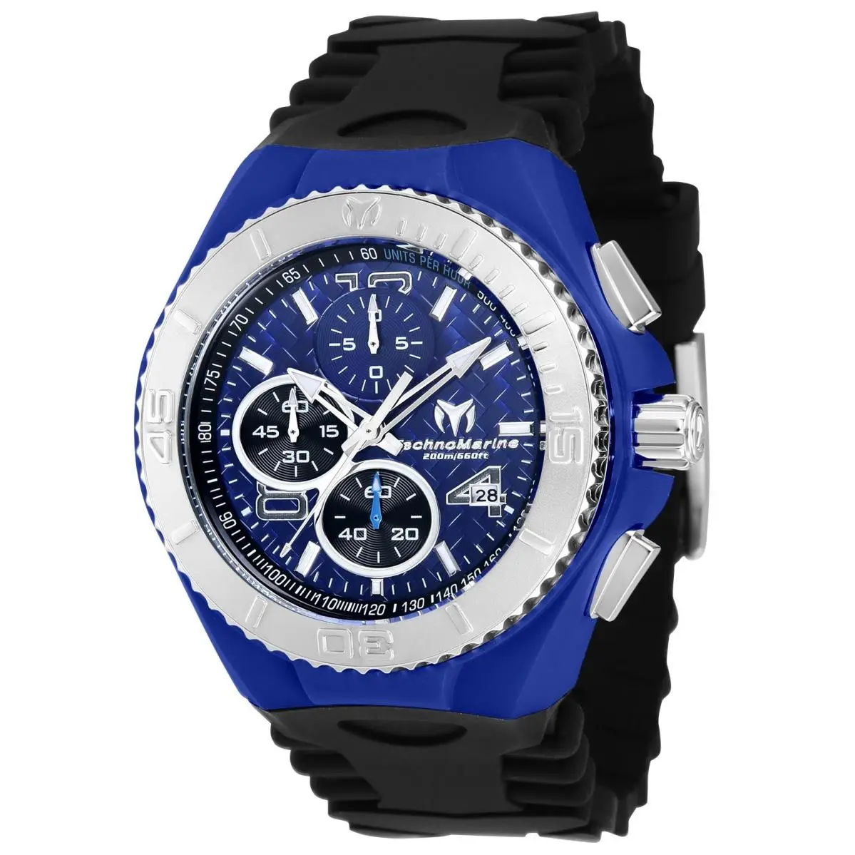 Technomarine TM-115114 Men`s Cruise Jellyfish Blue Dial Cover Black Strap 46mm - Dial: Yellow, Band: Yellow, Bezel: Black