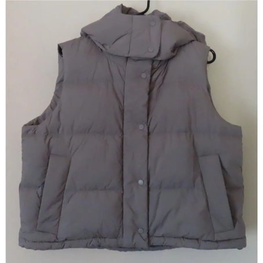 Lululemon Wunder Puff Cropped 600 Down-fill Vest Ash Gray Women Size 8 Tags