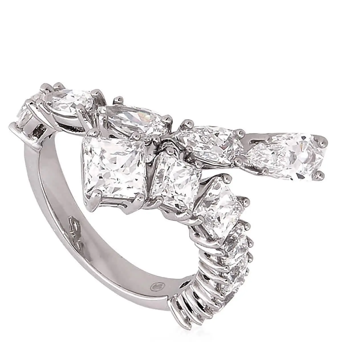 Rhodium Plated Matrix Ring Size 52 US 5.75 by Swarovski