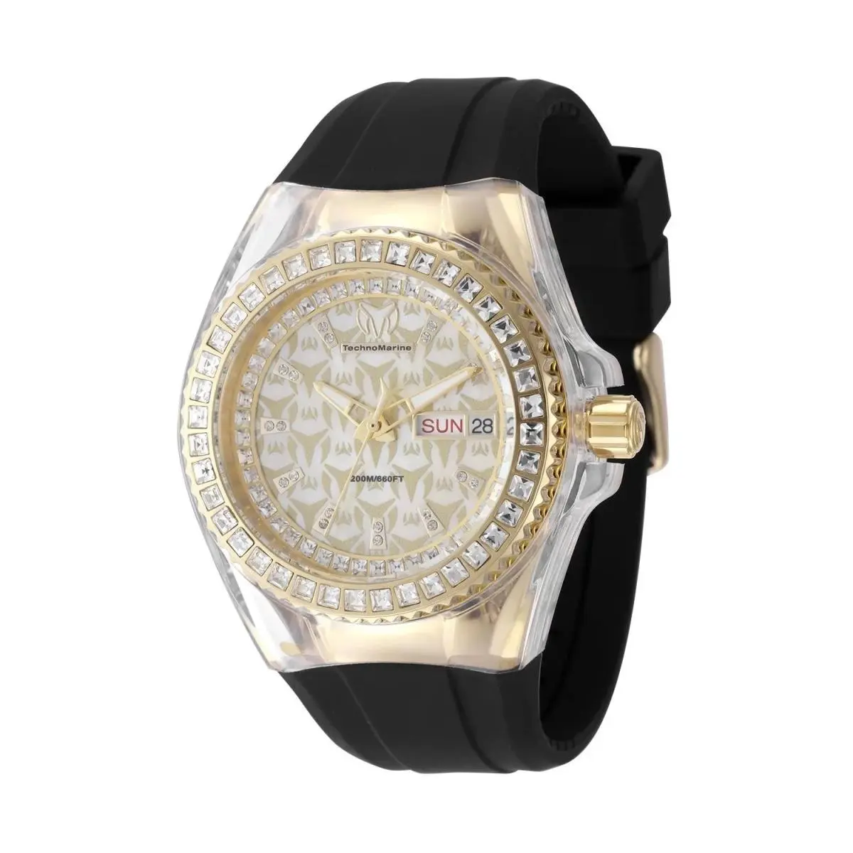 Technomarine TM-125038 Quartz Watch Gold Dial Silicone 40mm Lady by TechnoMarine