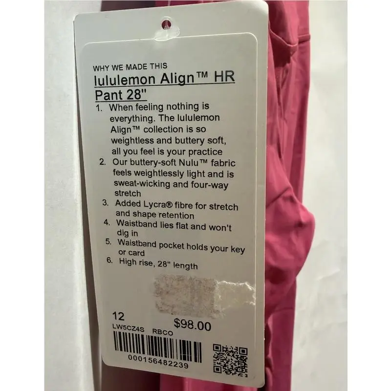 Lululemon clothing - Lululemon Align HR Pant - Align Pant - LW5CZ4S RBCO - Raspberry Coulis 1