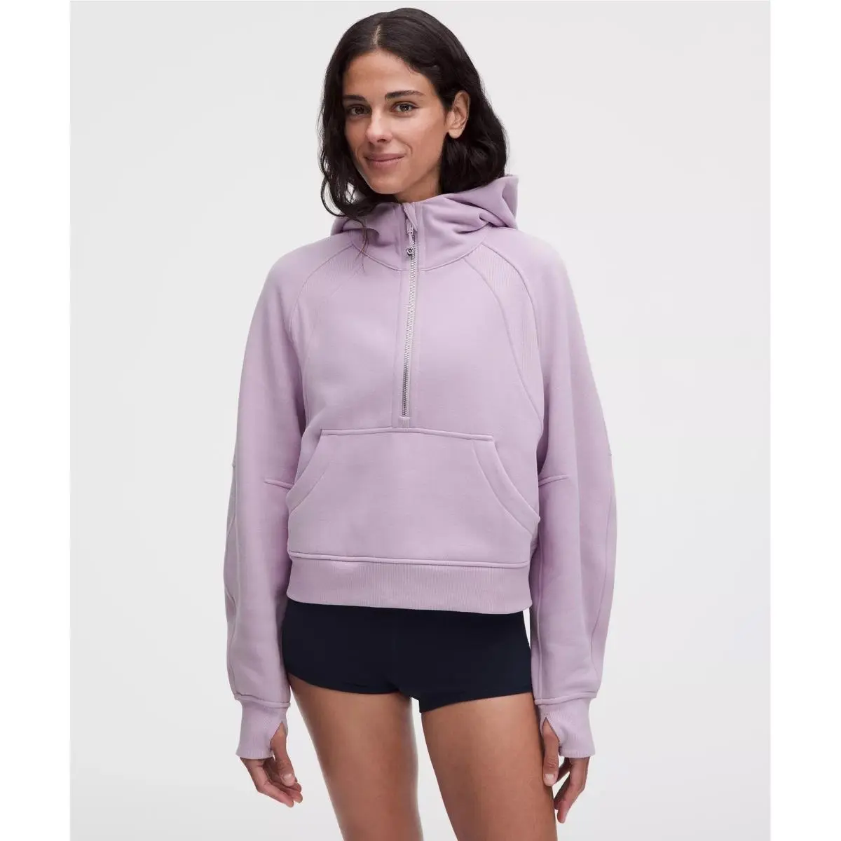 Lululemon Hoodie Scuba Half Zip Oversized Lilac Play Mirror Silver M L