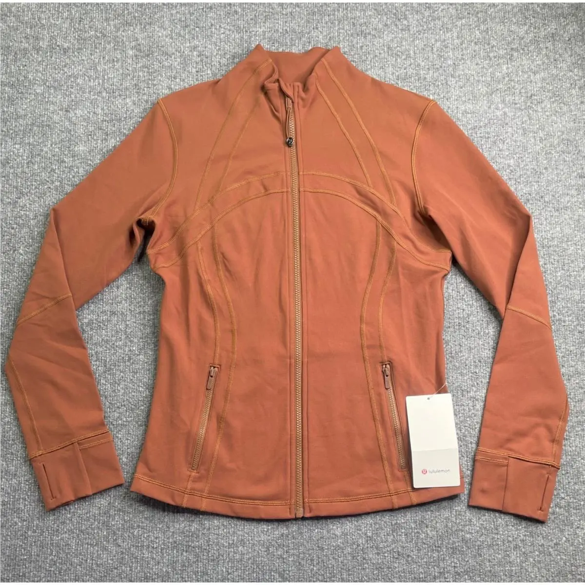 Lululemon Define Jacket Women 12 Roasted Brown Luon Full Zip Activewear LW4AWLS