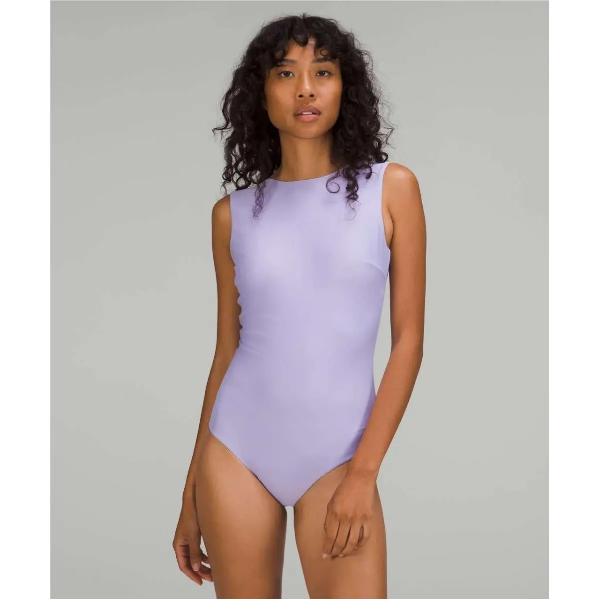 Lululemon Waterside High-neck One-piece Swimsuit - Lilac Smoke sz 6 LW2D15S