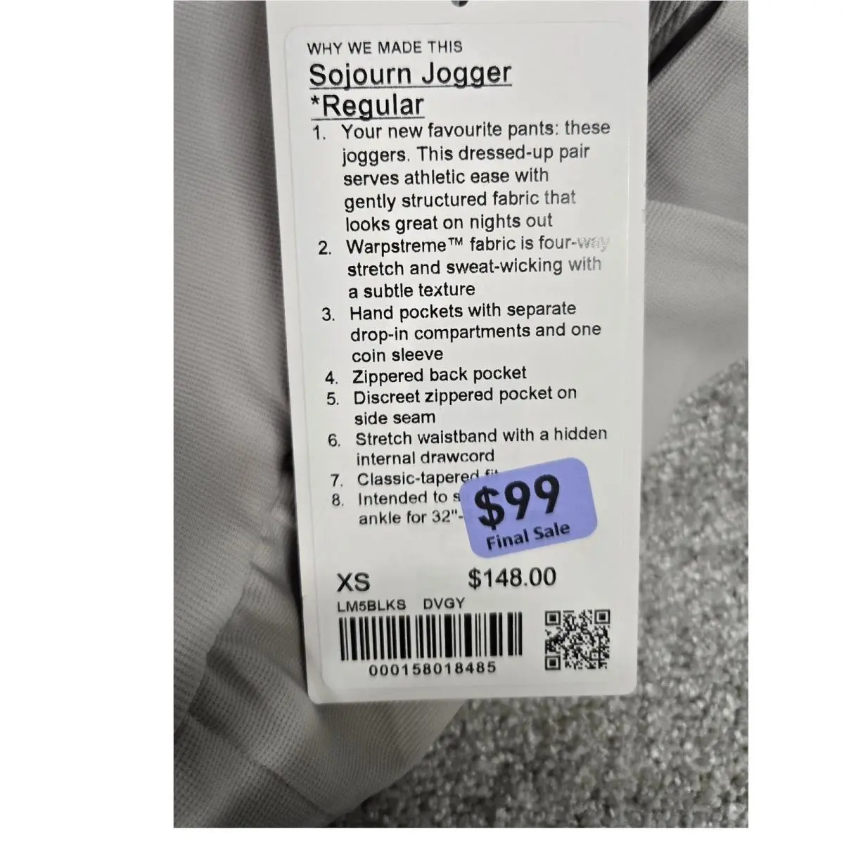 Lululemon clothing - Sojourn Jogger - Sojourn Jogger - Gray 2