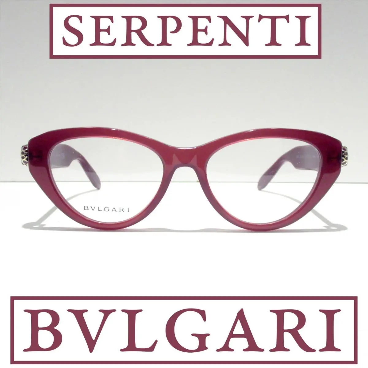Bvlgari Serpenti BV50029I 069 Eyeglasses Women`s Maroon Cat Eye Frame 140mm