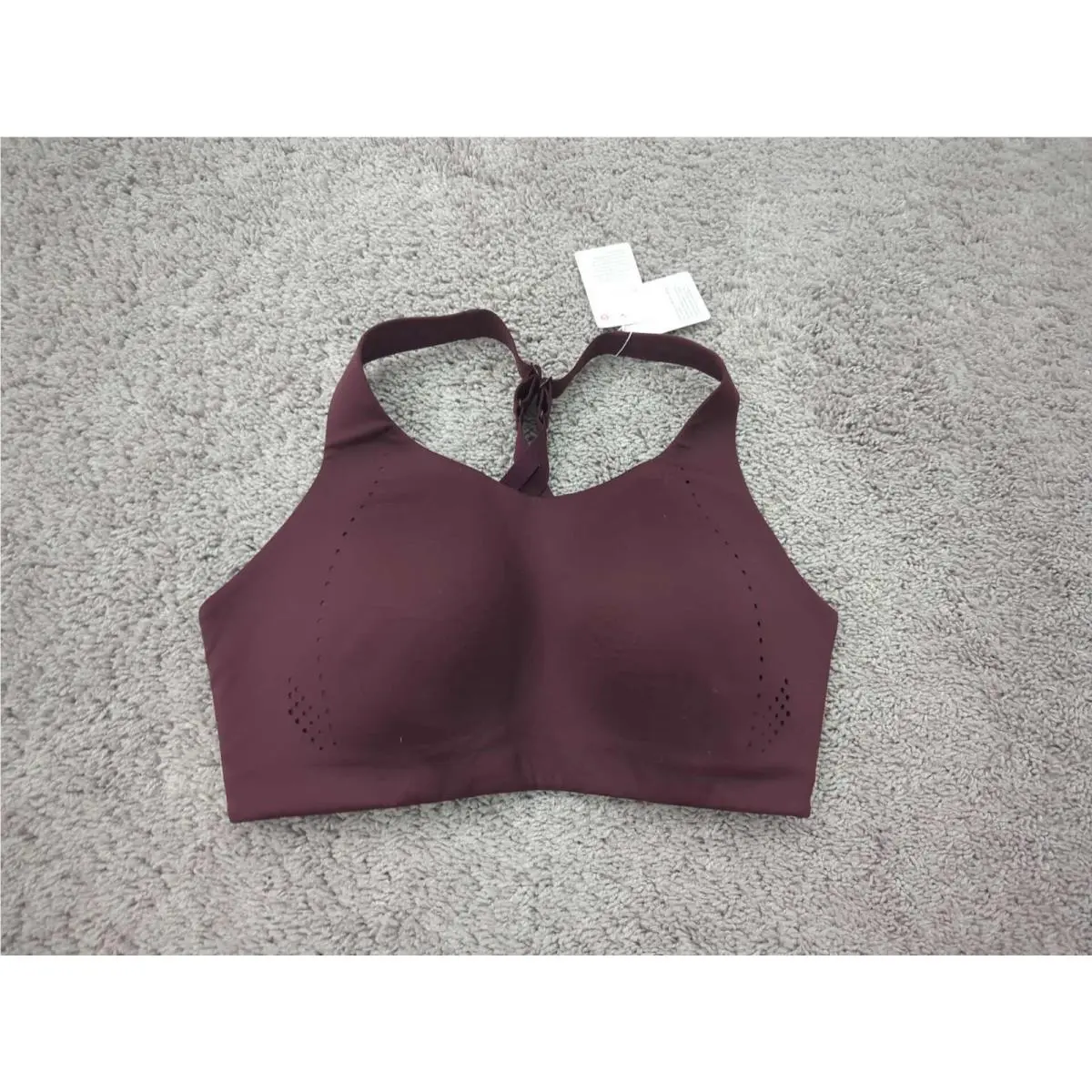Lululemon Airsupport Bra Womens 36DD Maroon Crossback Strap Padded Gym Yoga