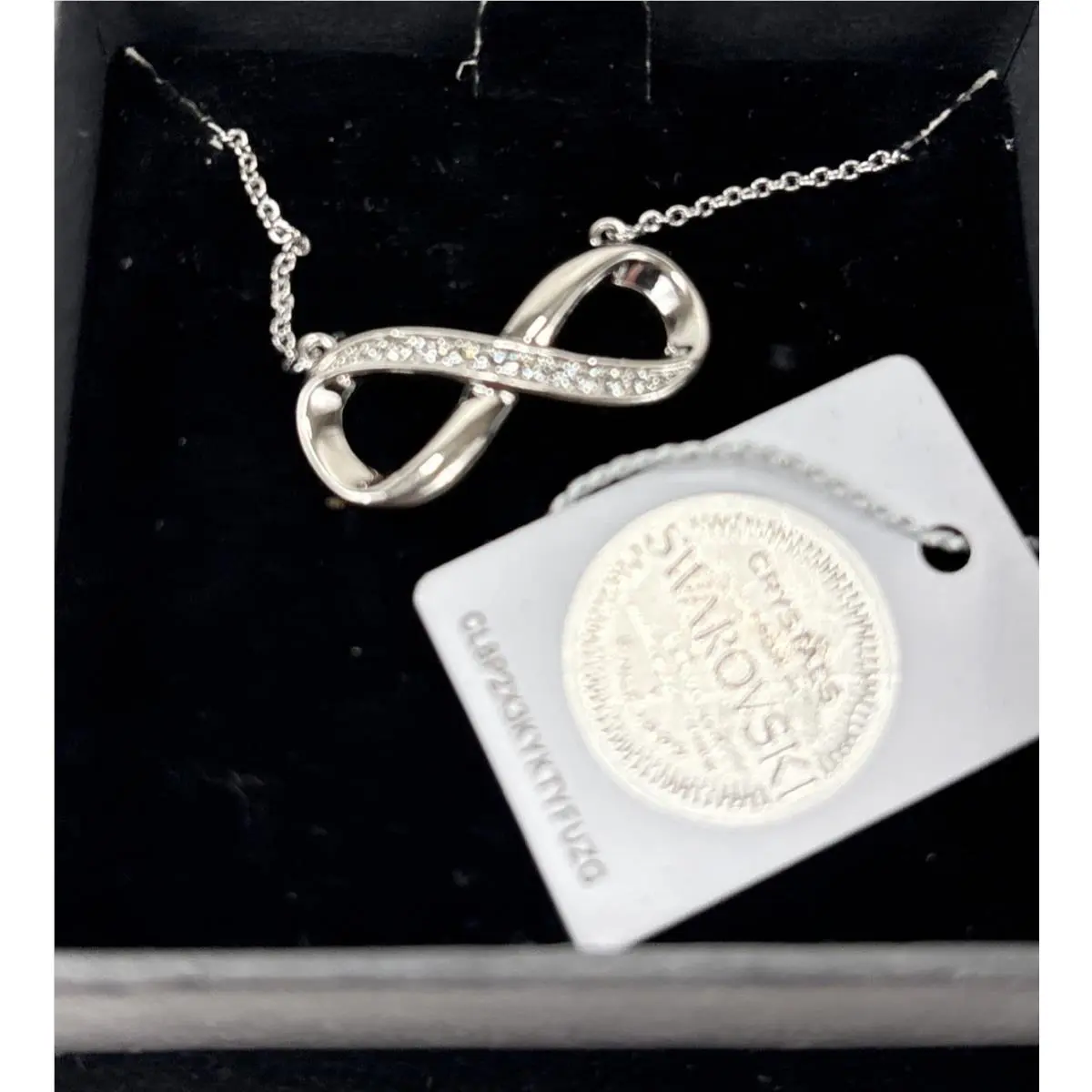 Beautiful  Crystal Silver Tone Infinity Pendant Necklace Nic Syd by Swarovski