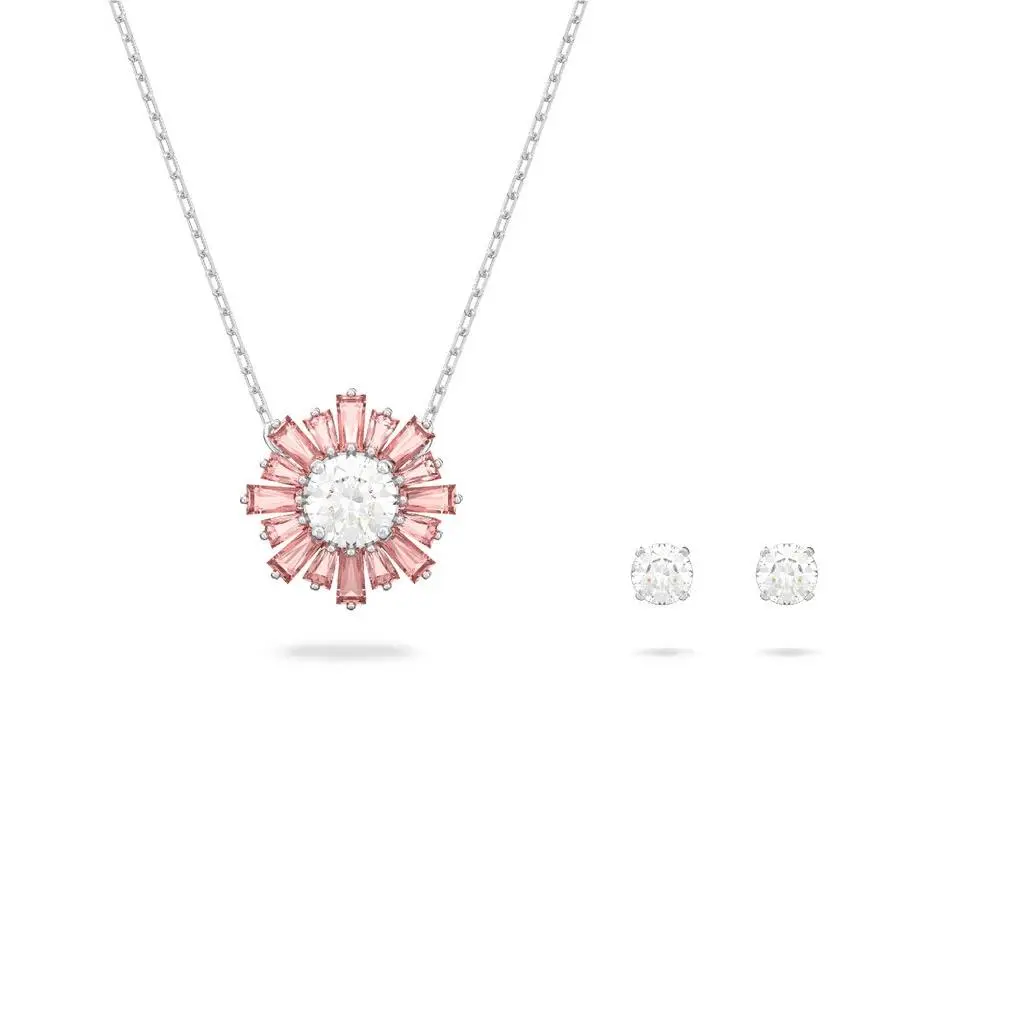 Sunshine Set Mixed Cuts Sun Pink Rhodium Plated - 5642974 Set by Swarovski