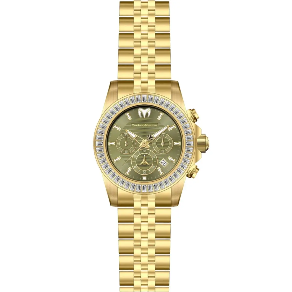 Technomarine Men`s Watch Manta Ray Chronograph Green Dial Bracelet TM-225017 by TechnoMarine