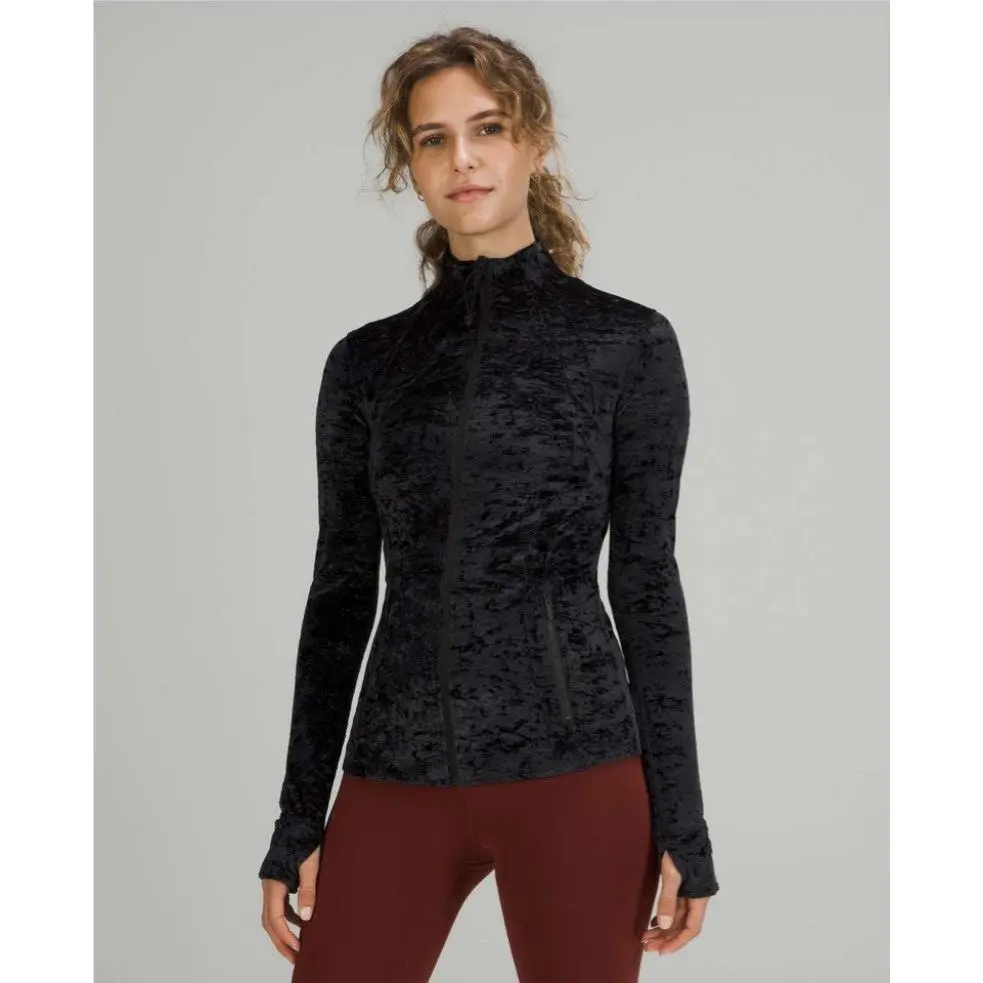 Lululemon Define Jacket Black Velvet Zip Up Size 4