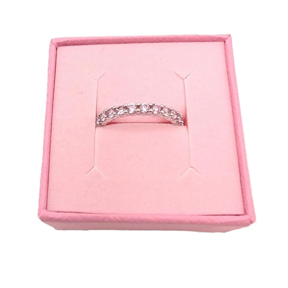 Matrix Vittore Pink Crystal Rhodium Ring Size 7 by Swarovski