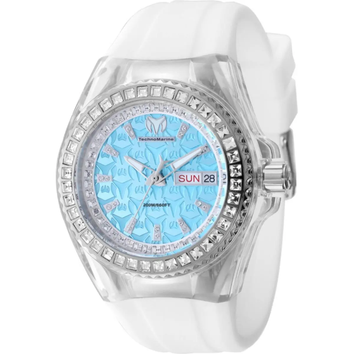 Technomarine Women`s Watch Cruise Monogram Blue Dial Silicone Strap TM-125039
