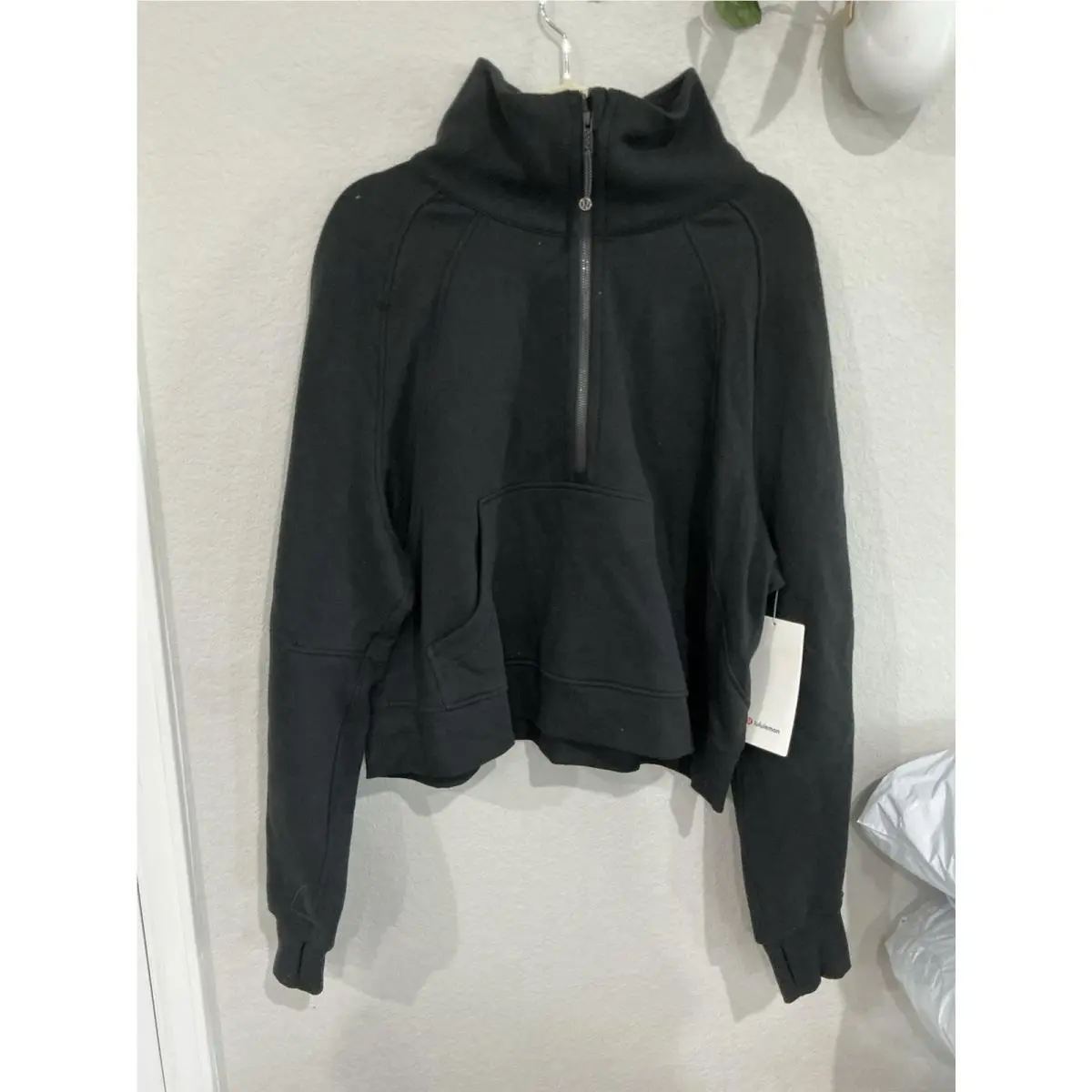 Lululemon Scuba Oversized Funnel Neck Half Zip Black Xl/xxl