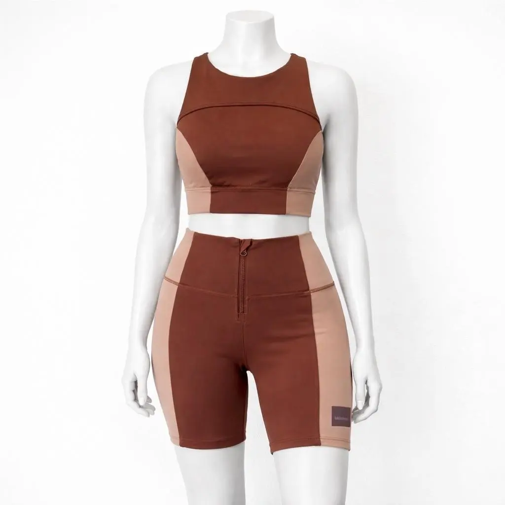 Lululemon Hike to Swim Bra and Shorts Set Women`s Size 8 Copper Pink 2 Pcs