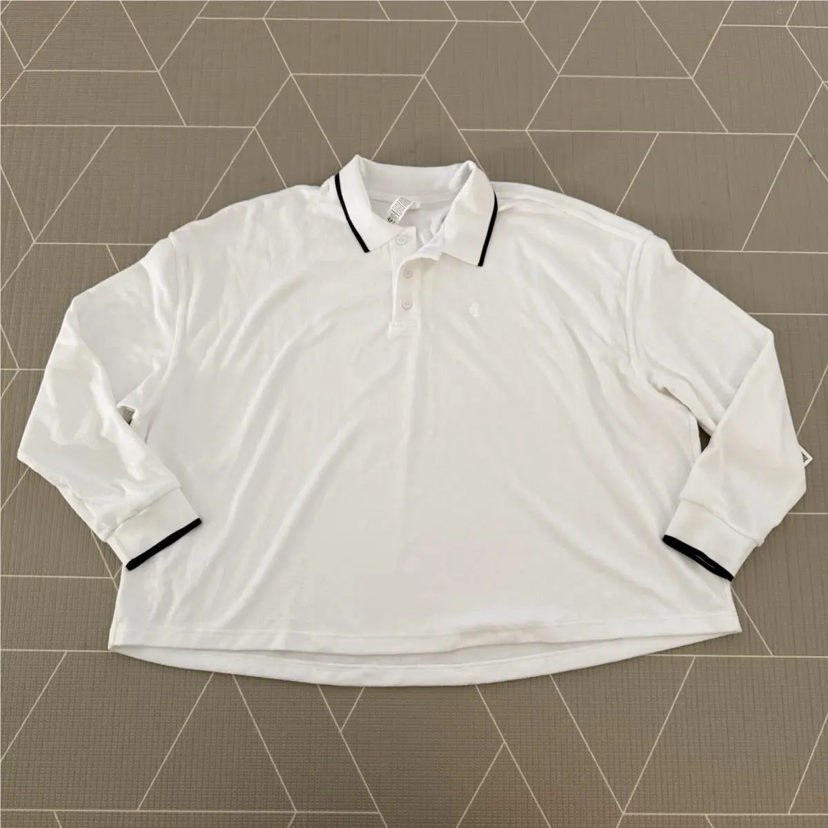 Lululemon Cotton Terry Relaxed Fit Polo Size XL White LW3IL3S