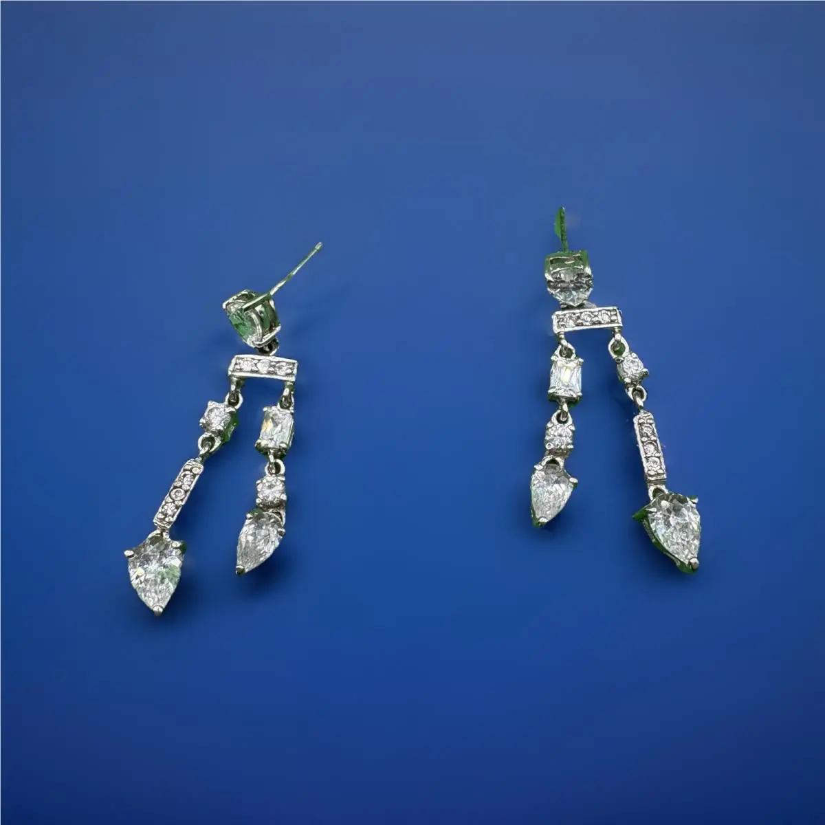 Earrings Sterling Hearts W  Crystal Post Backs by Swarovski