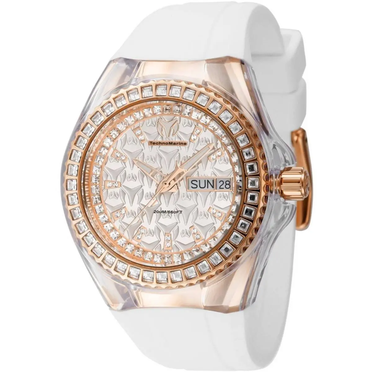 Technomarine Women`s Watch Cruise Quartz Silver Dial Silicone Strap TM-121173 by TechnoMarine
