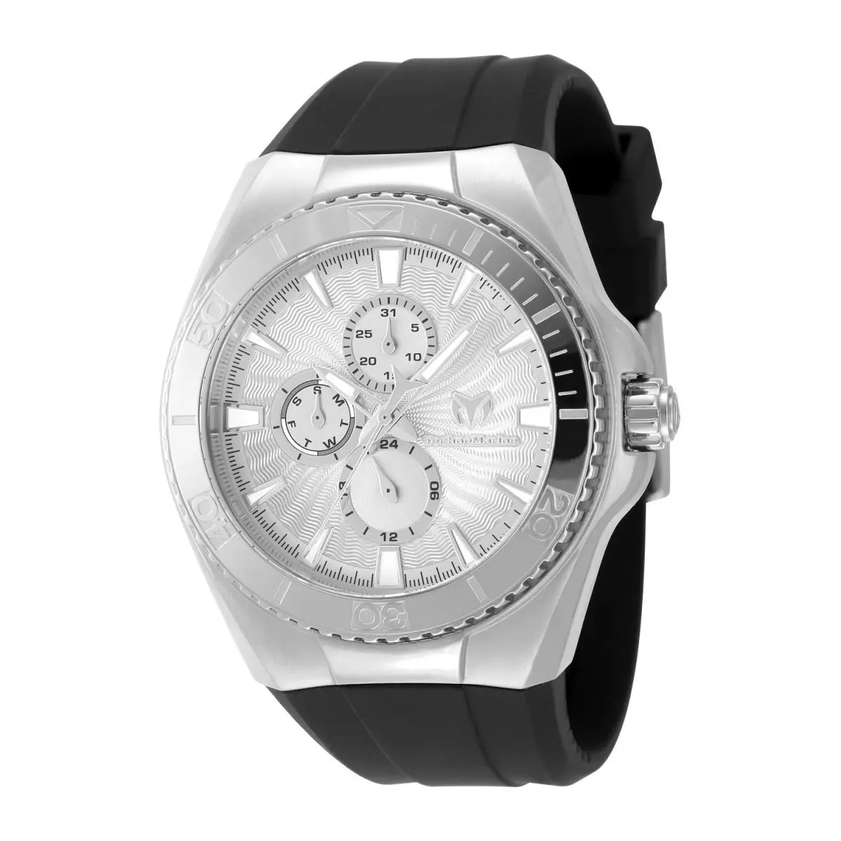 Technomarine Unisex Cruise 45mm Silver Watch Silver Dial Black Strap